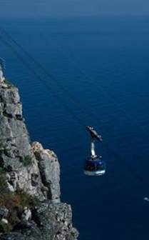cape town view of table top mountain cable car in south africa