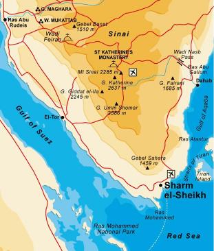 The map of Egypt and the placement of Sharm El Sheikh and its surrounding areas cheapflightsia the flight comparison website that can help you in find and compare cheap flights to Sharm El Sheikh Egypt