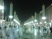 The ground level views of the main entrance towards the Masjid Al Nabi in Madinah Saudi Arabia cheapflightsia the online website tool which will help you in finding cheap flights to Madinah